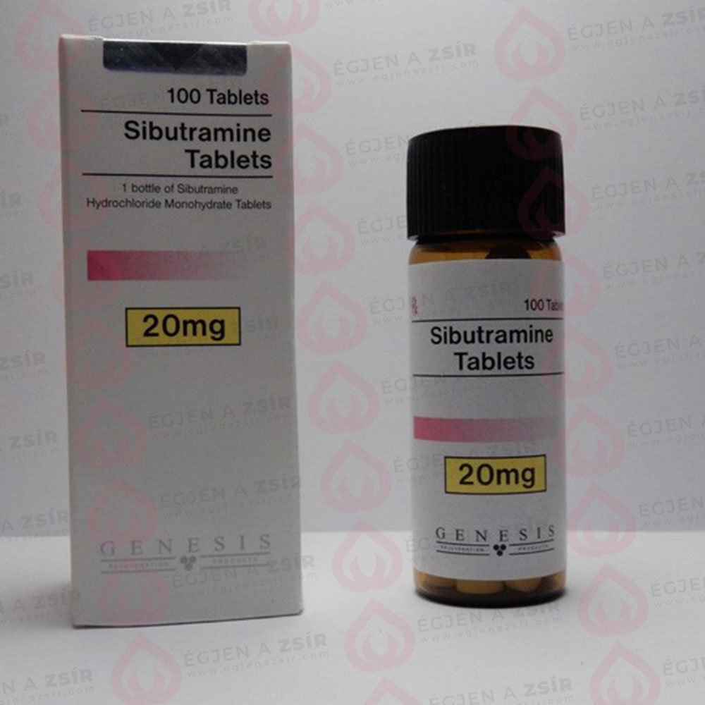 Genesis Sibutramine 20 mg tabletta doboza és üvegcséje.