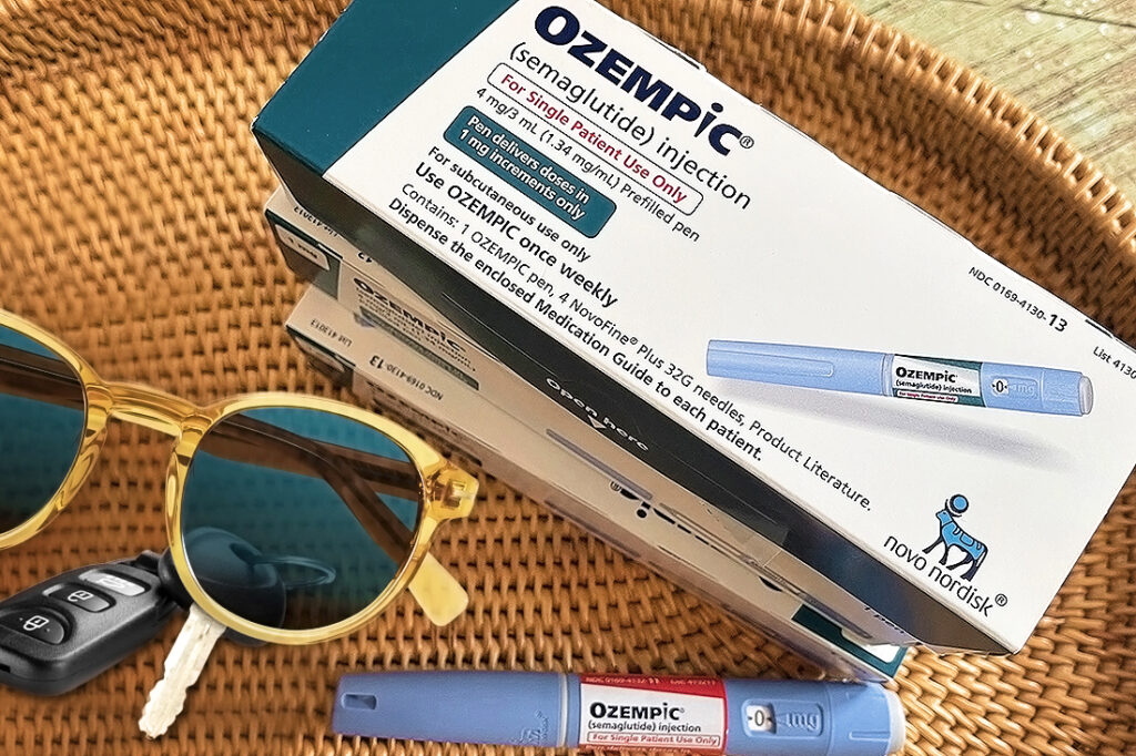 Ozempic injekció doboz és előretöltött pen közelről